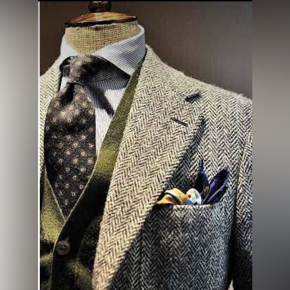 Gray Textured Sport Coat with Classic Weave